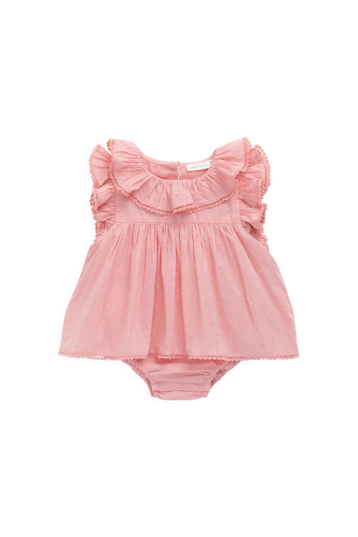 Jamie Kay – Organic Cotton Frannie Playsuit in Swiss Pink