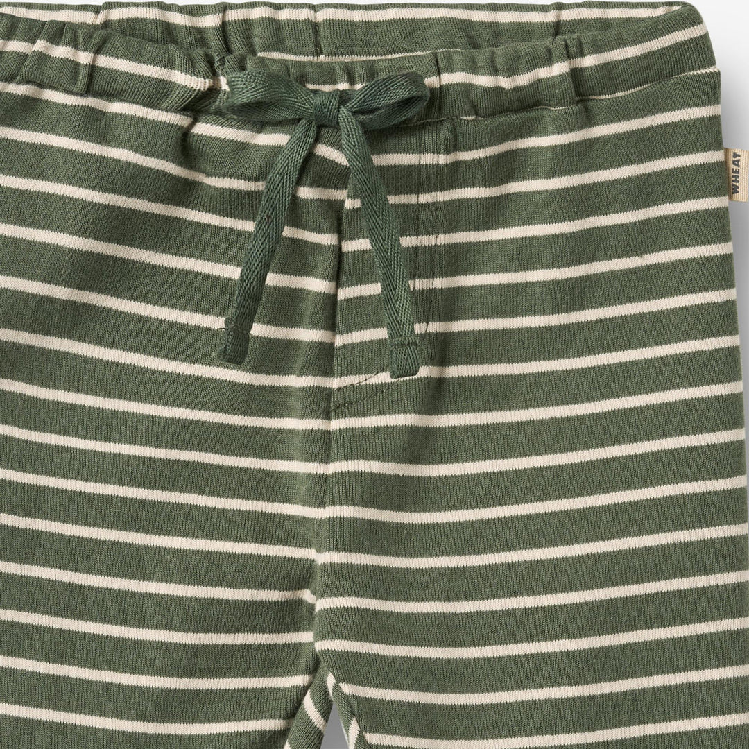 WHEAT – Manfred Jersey Pants in Green Stripe