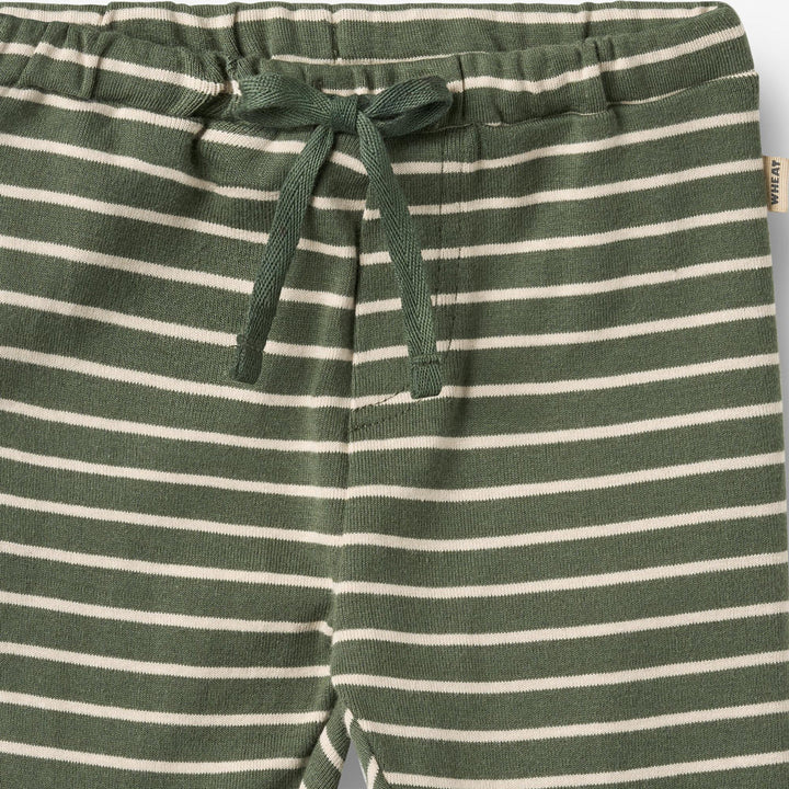 WHEAT – Manfred Jersey Pants in Green Stripe