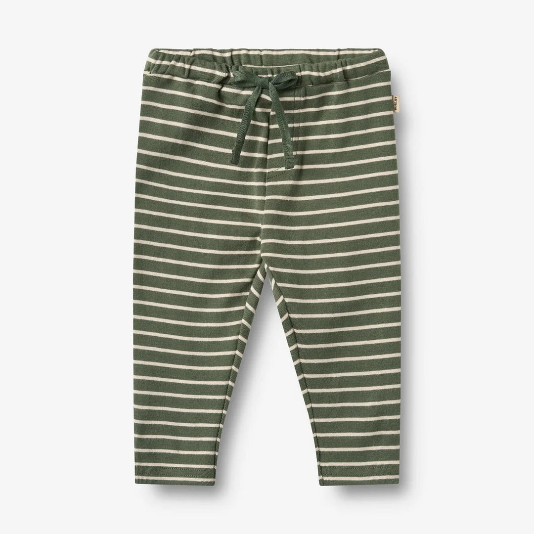 WHEAT – Manfred Jersey Pants in Green Stripe