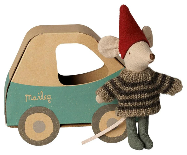 Maileg - Christmas mouse, Little brother in Car Box