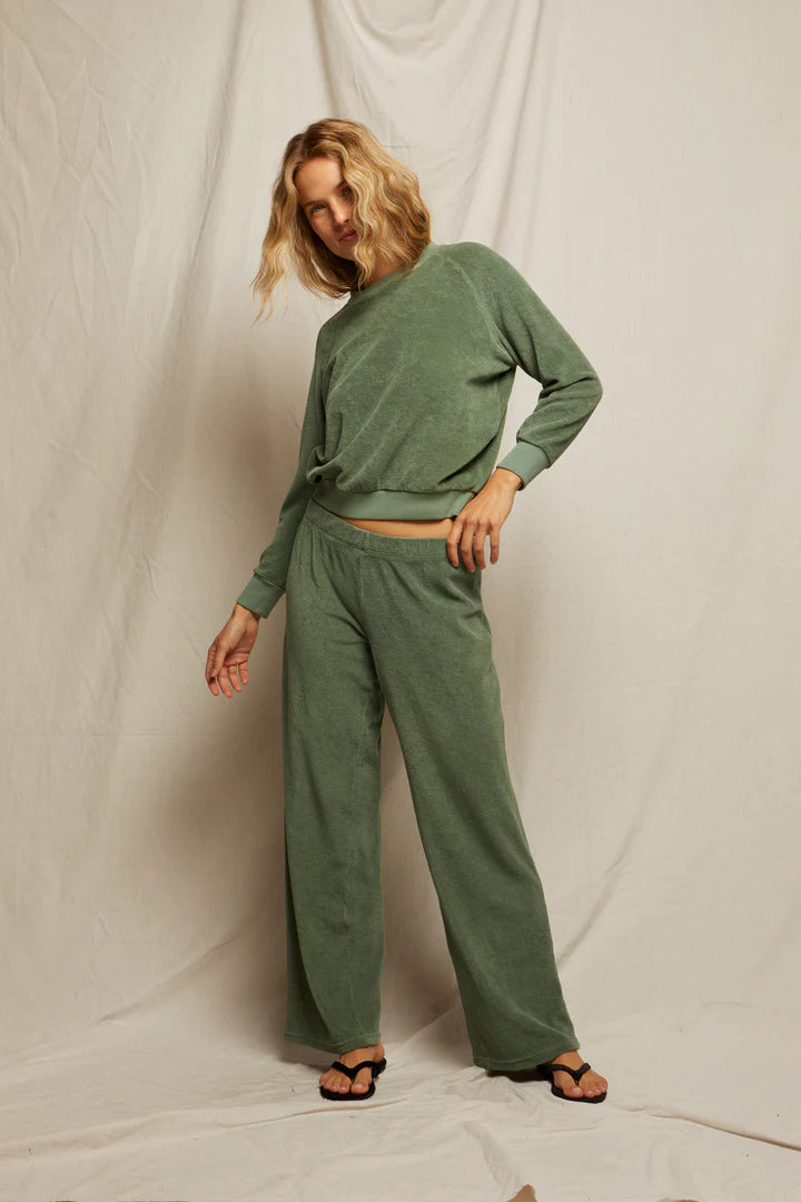 Perfect White Tee – Katie Loop Terry Sweatpant in Aloe