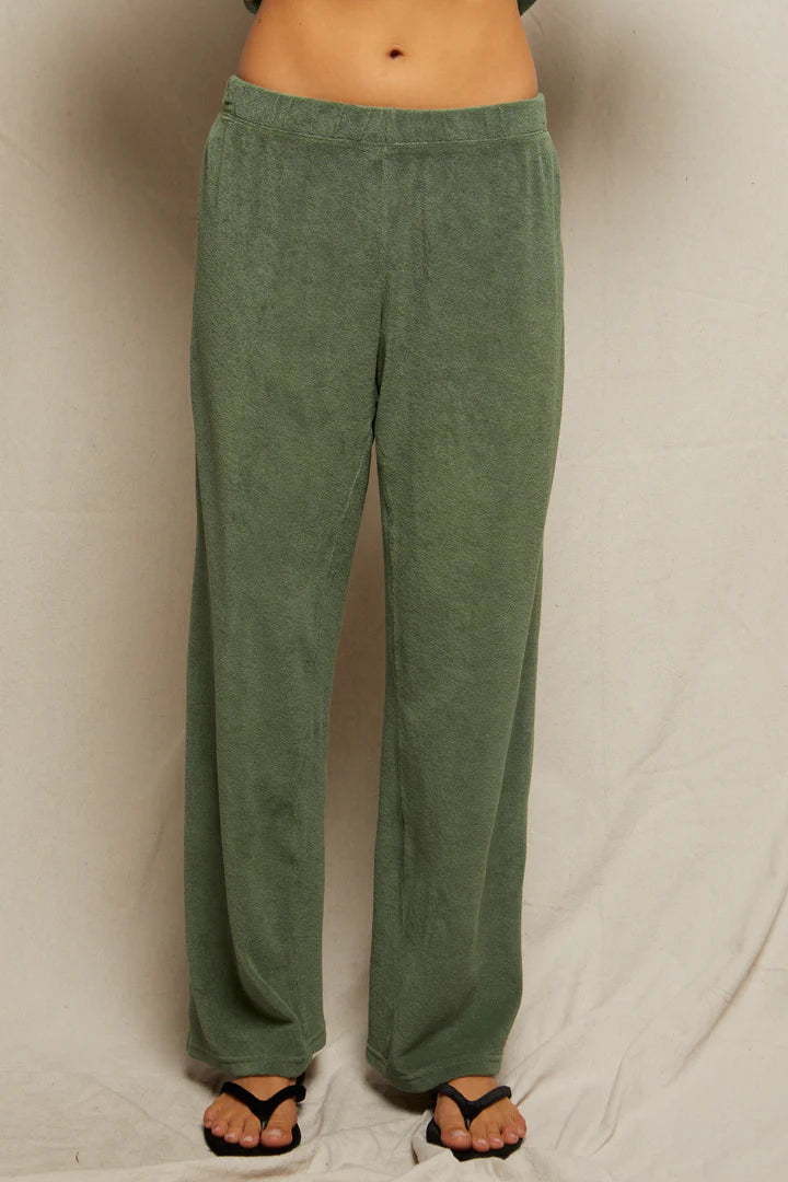 Perfect White Tee – Katie Loop Terry Sweatpant in Aloe