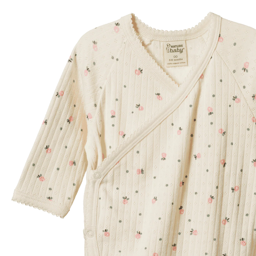 Nature Baby – Pointelle Kimono Stretch and Grow in Posey