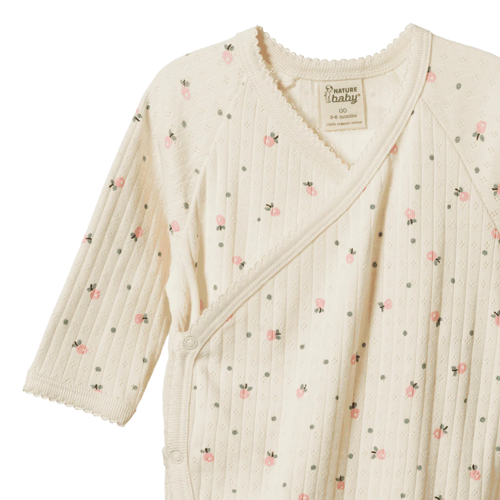 Nature Baby – Pointelle Kimono Stretch and Grow in Posey
