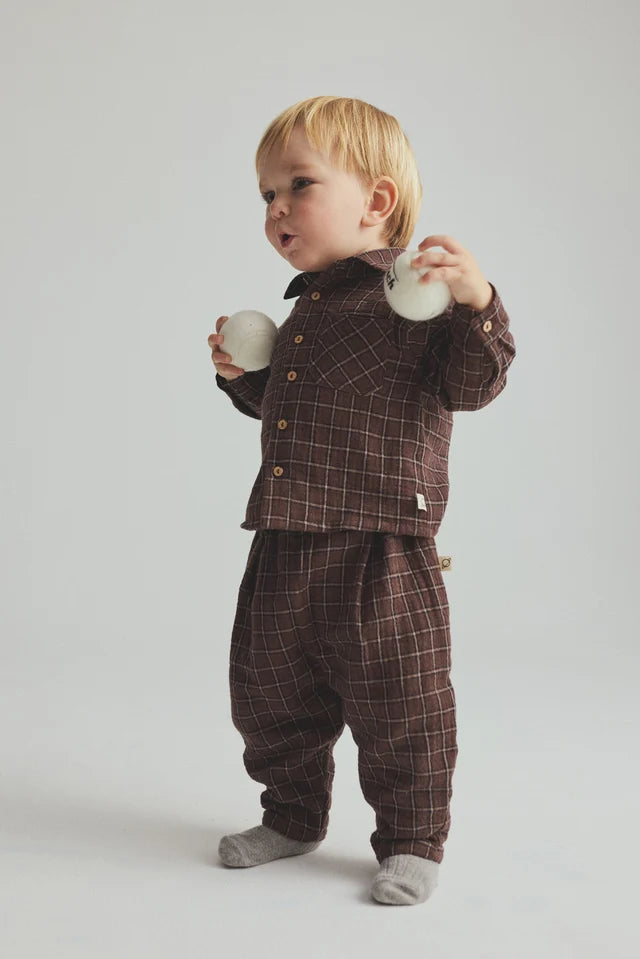 Cozmo-  Kobe Textured Plaid Baby Pants