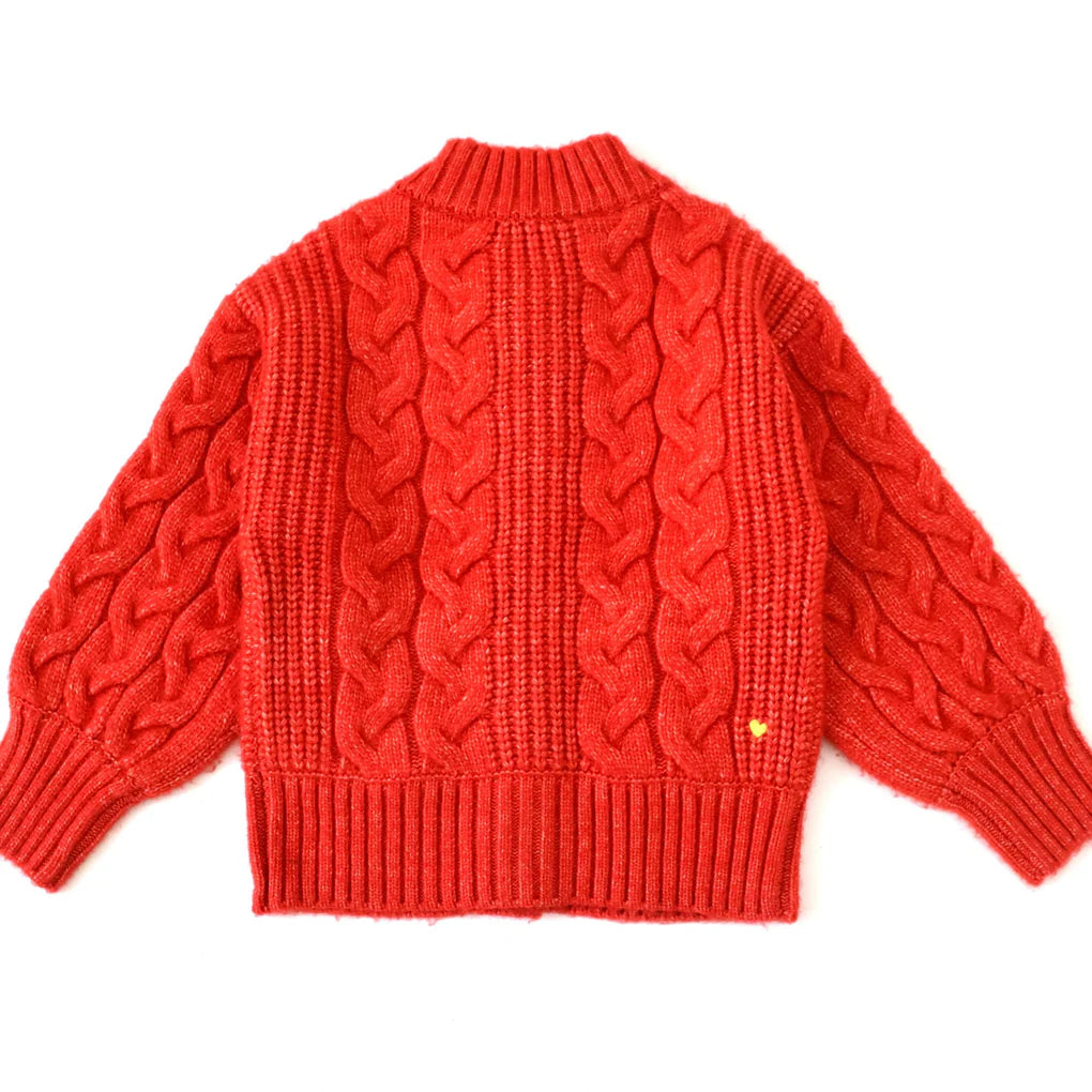 Kerri Rosenthal – Troy Cable Sweater in Mars Orange