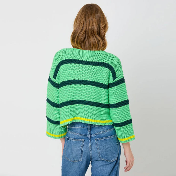 Kerri Rosenthal – Kaia Stripe Sweater in Green Lite