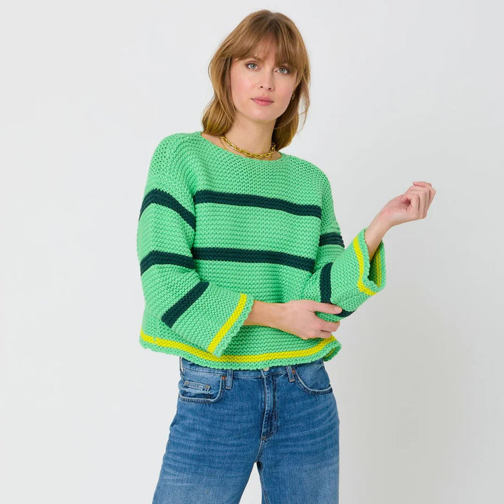 Kerri Rosenthal – Kaia Stripe Sweater in Green Lite