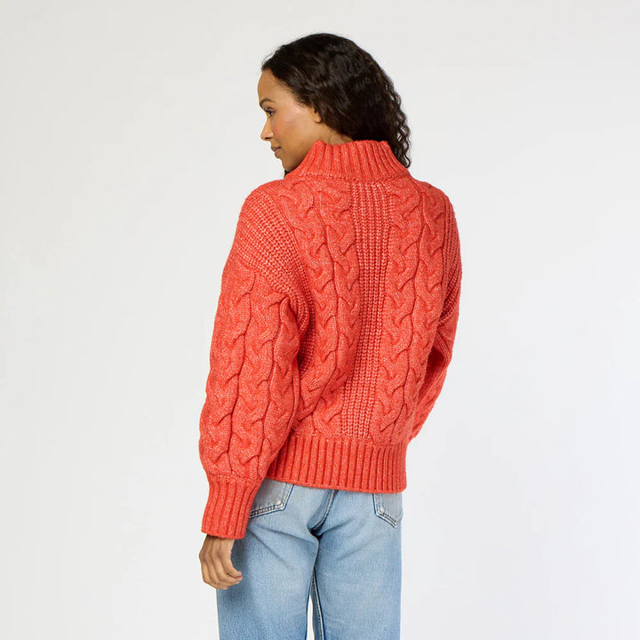 Kerri Rosenthal – Troy Cable Sweater in Mars Orange