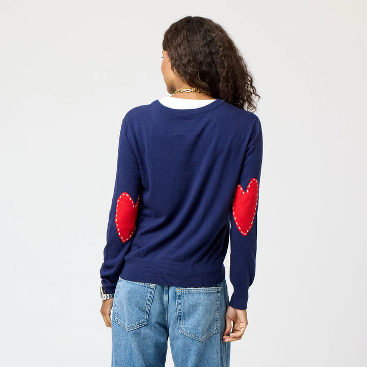 Kerri Rosenthal – Patchwork Cotton Pullover in Navy