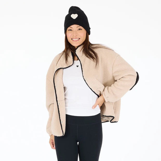 Kerri Rosenthal – Coze Magoze Cotton Fleece Jacket in Beige