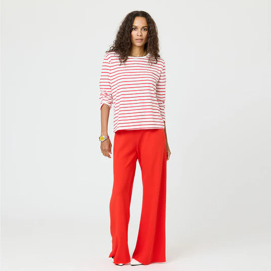 Kerri Rosenthal – Long Sleeve Stripe Tee in White and Red
