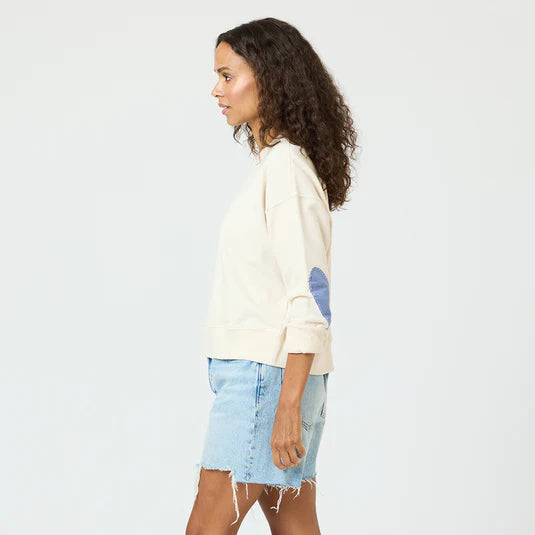 Kerri Rosenthal – Ex-Boyfriend Imperfect Heart Sweatshirt in Sand