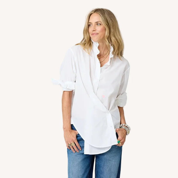 Kerri Rosenthal – Mia Ruffle Shirt in White