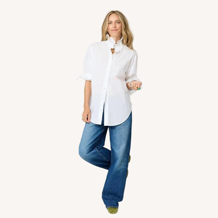 Kerri Rosenthal – Mia Ruffle Shirt in White