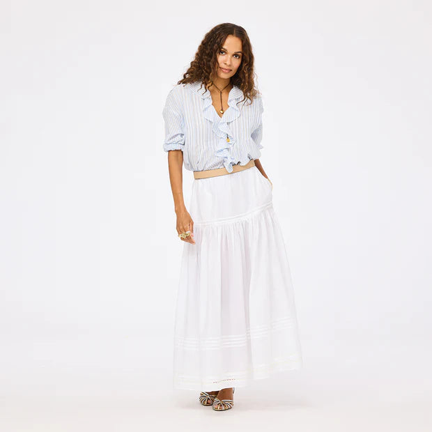 Kerri Rosenthal – Rosen Cotton Blouse in Solvang Blue White