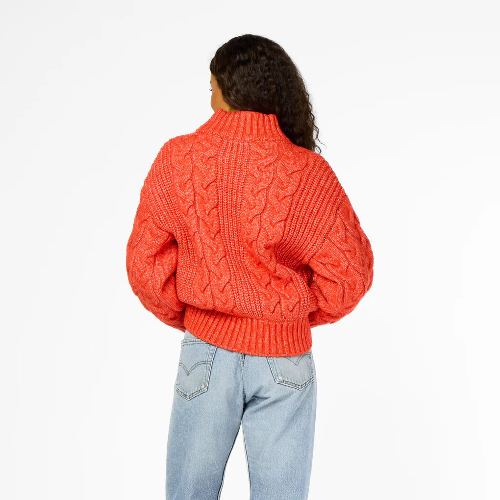 Kerri Rosenthal – Troy Cable Sweater in Mars Orange