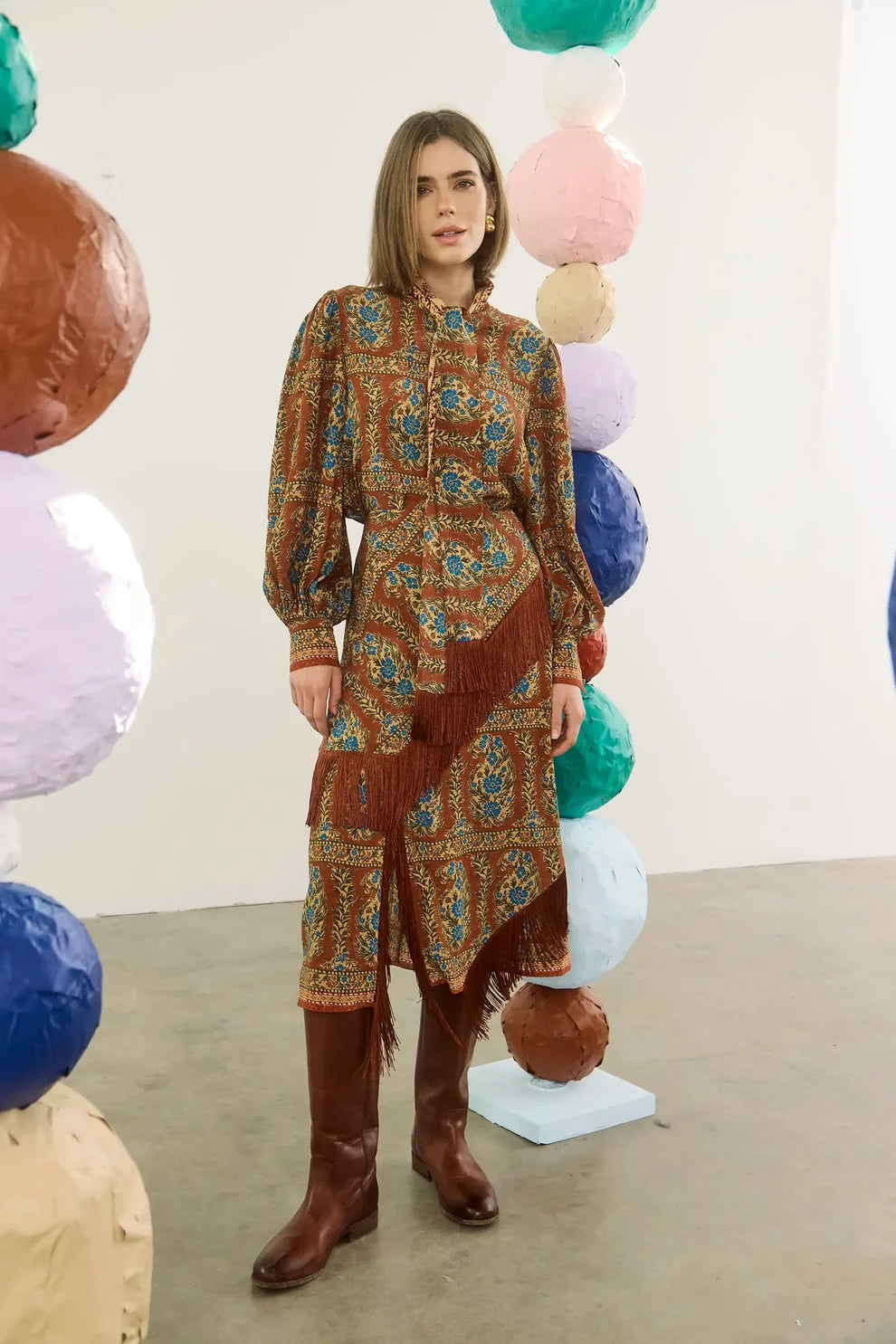 Hunter Bell – Allyne Skirt in Amber Glen Brown