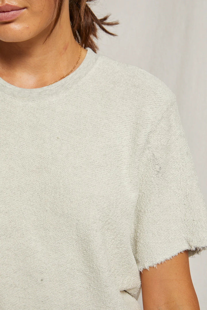 Perfect White Tee - Demi French Terry Tee in Heather Grey