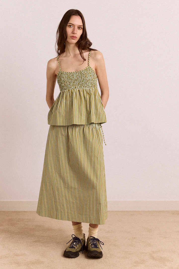 Damson Madder – Dinah Camisole in Basil Stripe