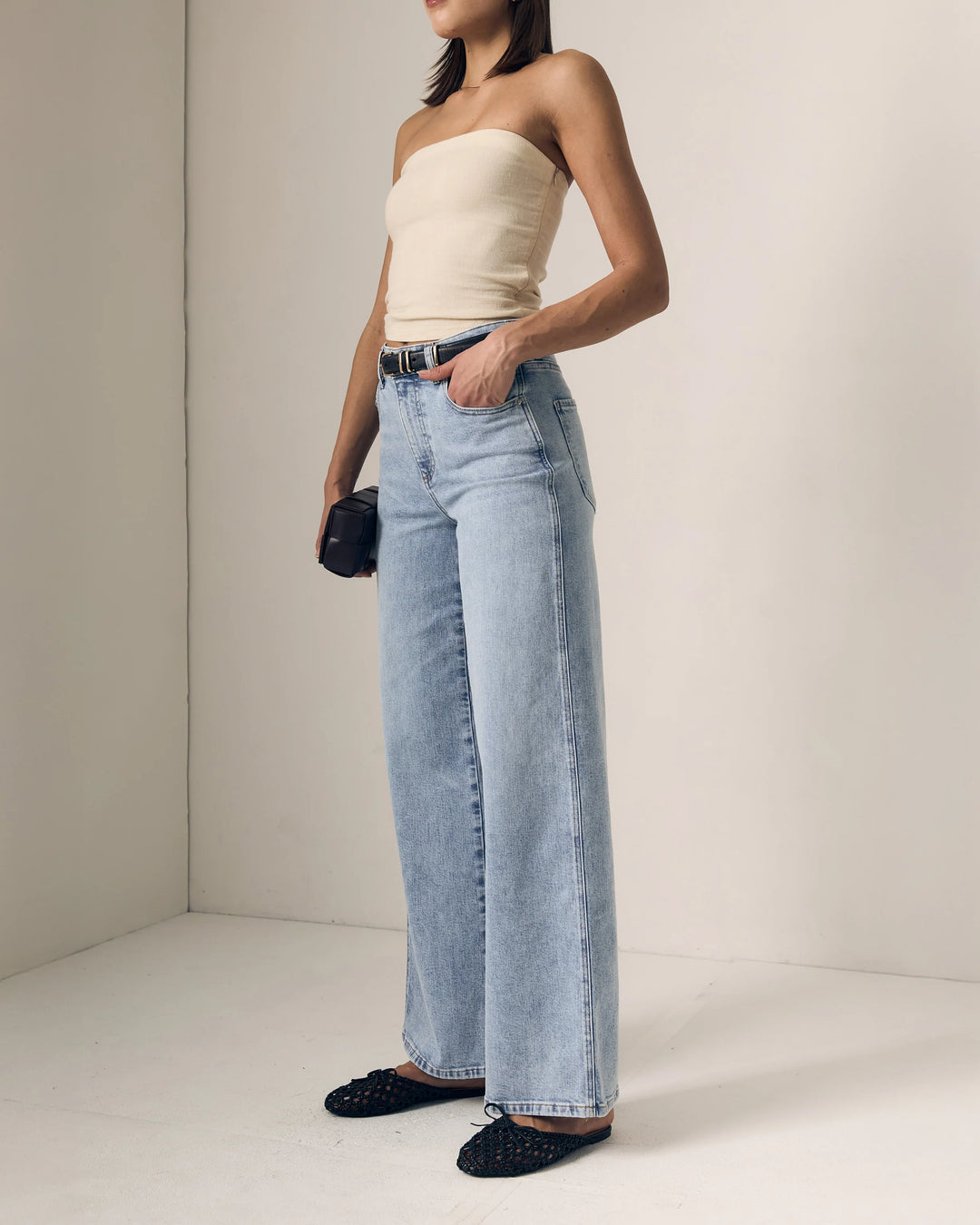 Le Jean - Juliette Wide Leg High Rise in American Beauty
