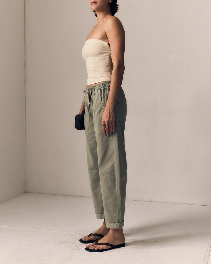 Le Jean - Mara Sateen Drawstring Pants in Soft Sage