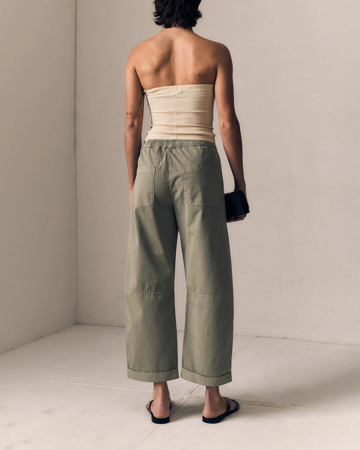 Le Jean - Mara Sateen Drawstring Pants in Soft Sage