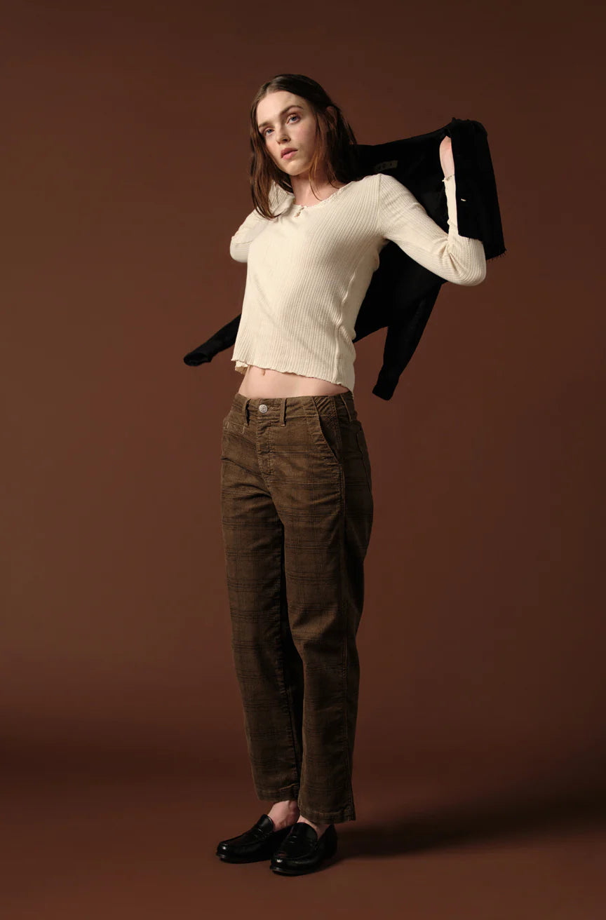 AMO Denim – Lillian Printed Cord in Dark Sand