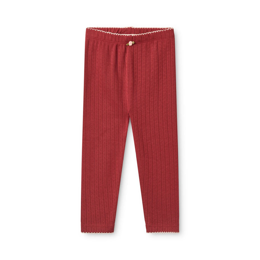 Floess – Liva Pointelle Leggings in Dark Cranberry