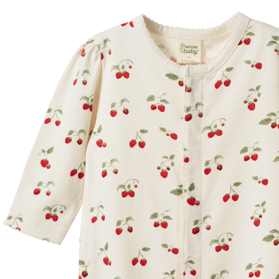 Nature Baby – Lucy Suit in Strawberry Blush Print