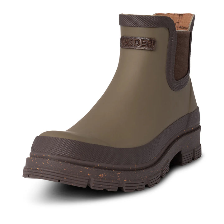 Woden – Liv Waterproof Boot in Dark Olive