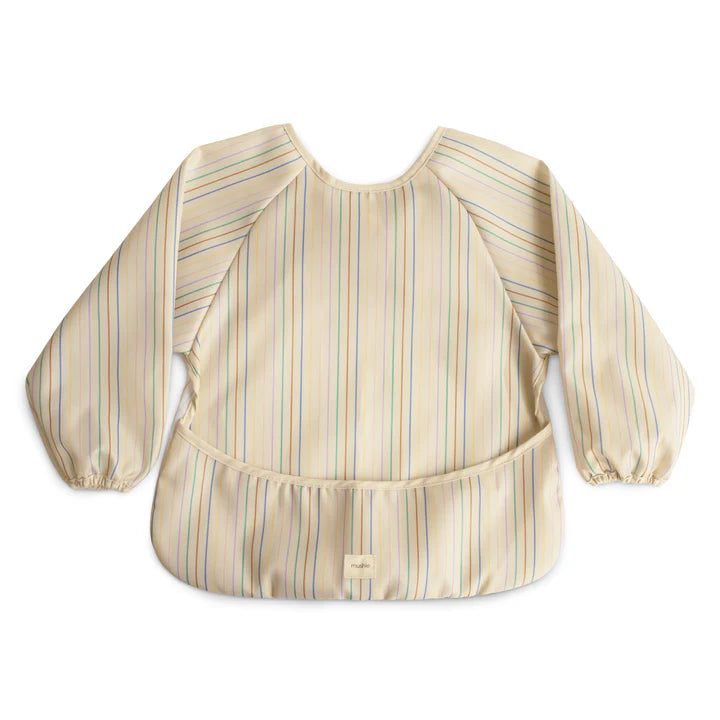 Mushie - Long Sleeve Bib in Retro Stripes