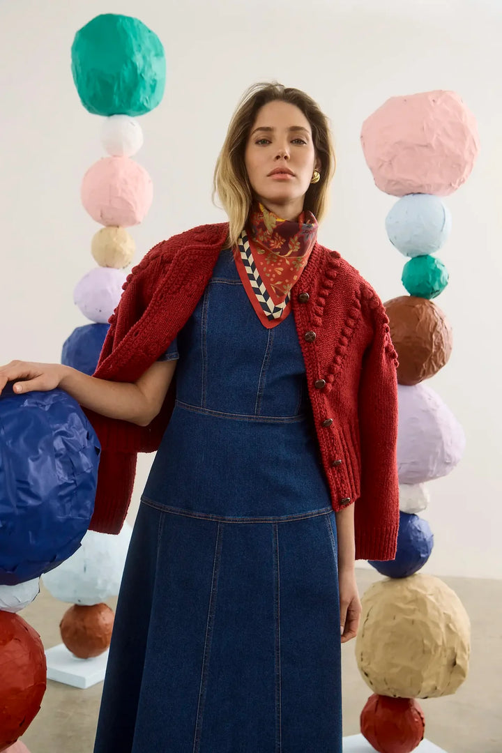 Hunter Bell – Bobble Sweater in Maroon