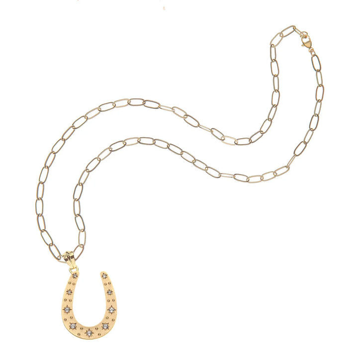 Jane Winchester - Lucky Starry Horseshoe Pendant on Drawn Link Chain