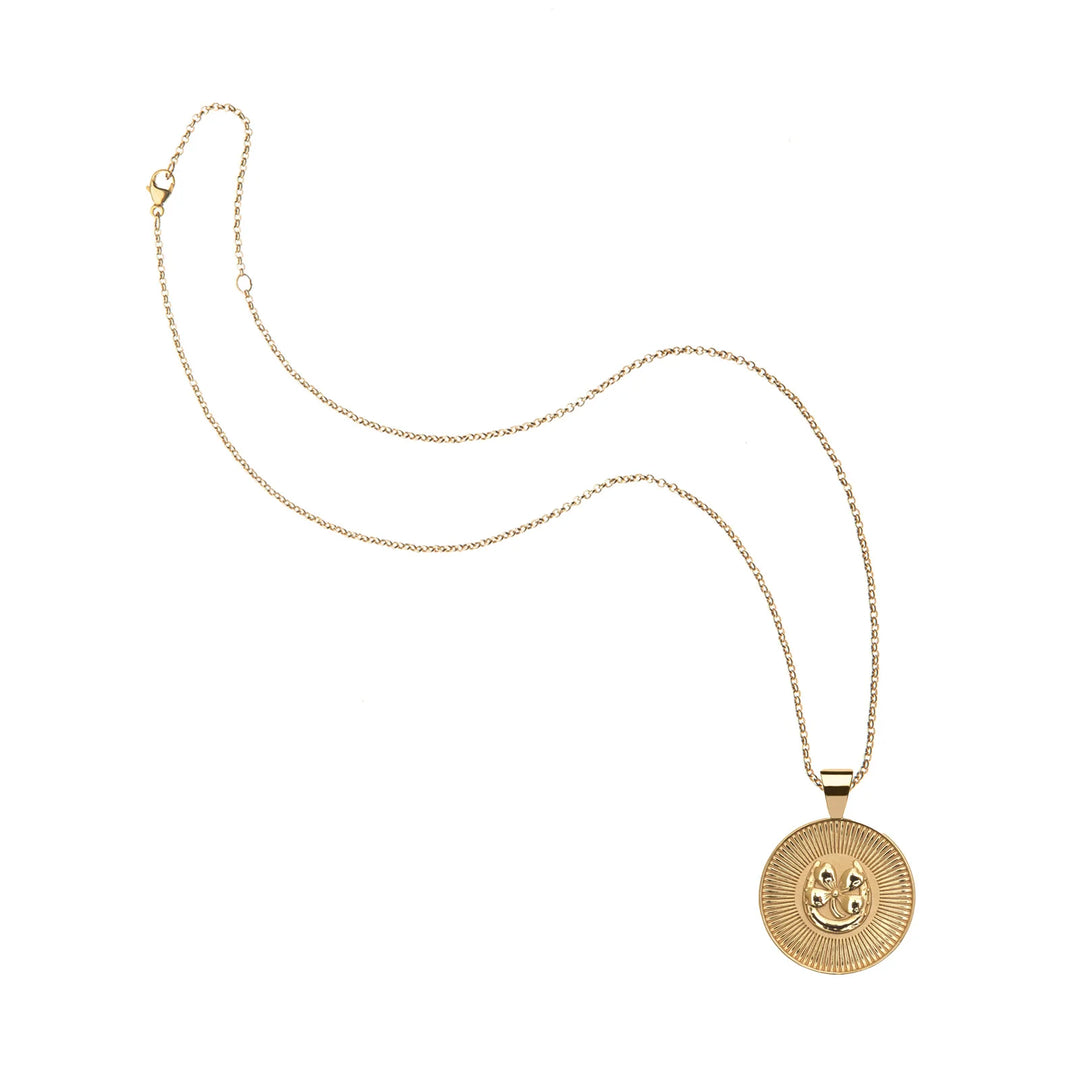 Jane Winchester – Small "Lucky" Coin Pendant on Drawn Link Chain