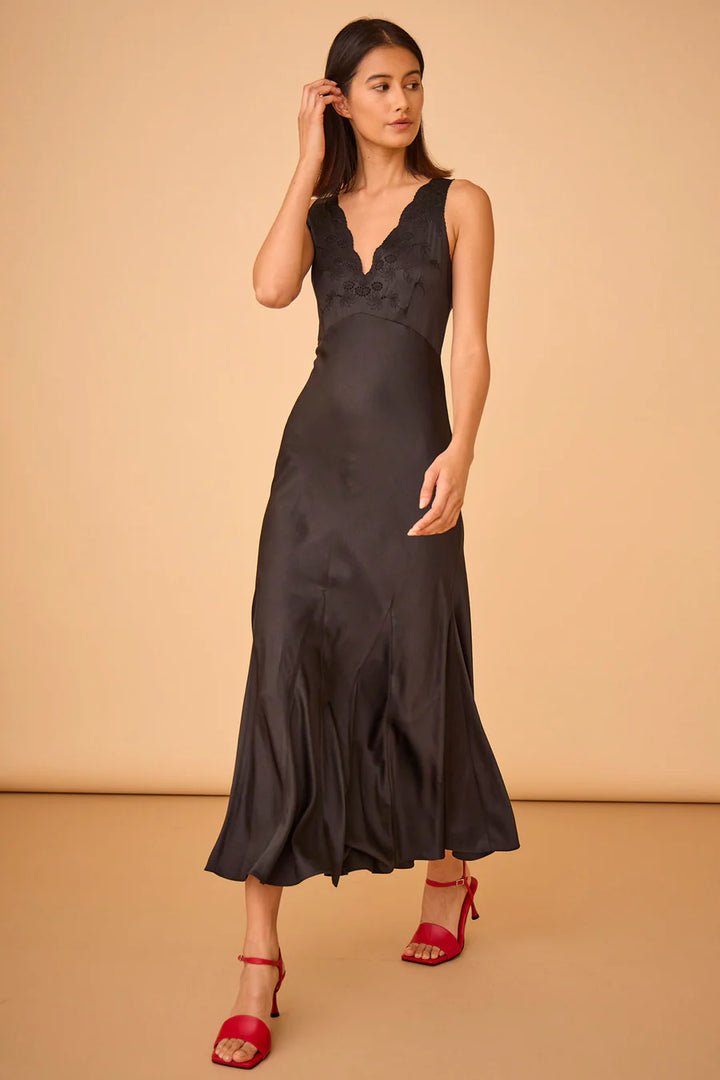 Hunter Bell - Lulu Dress in Embroidered Satin