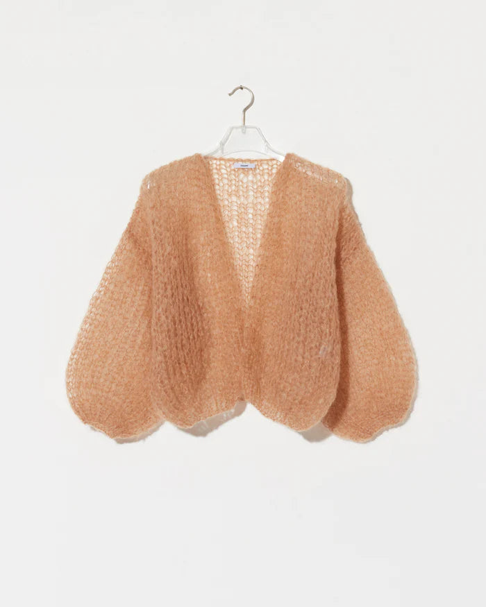 Maiami – Mohair Light Bomber Cardigan in Camel