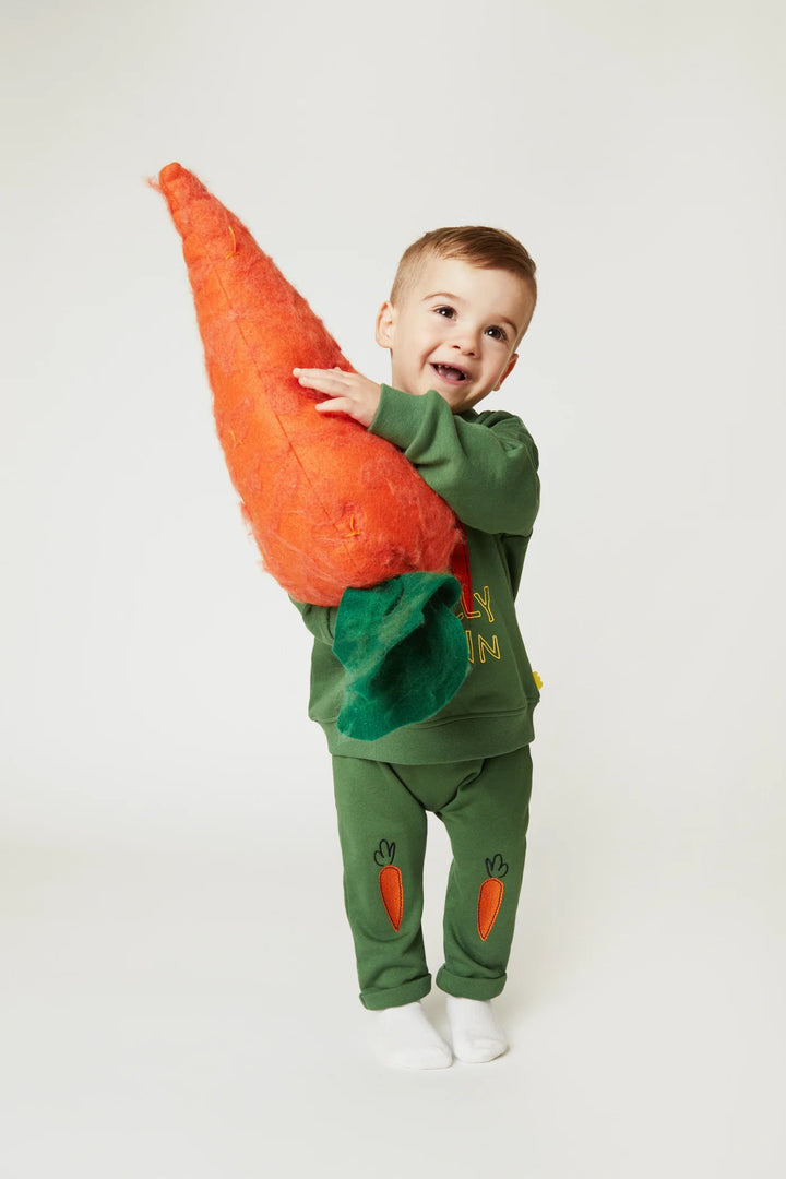 Mon Coeur – Embroidered Carrot Joggers in Green Pastures
