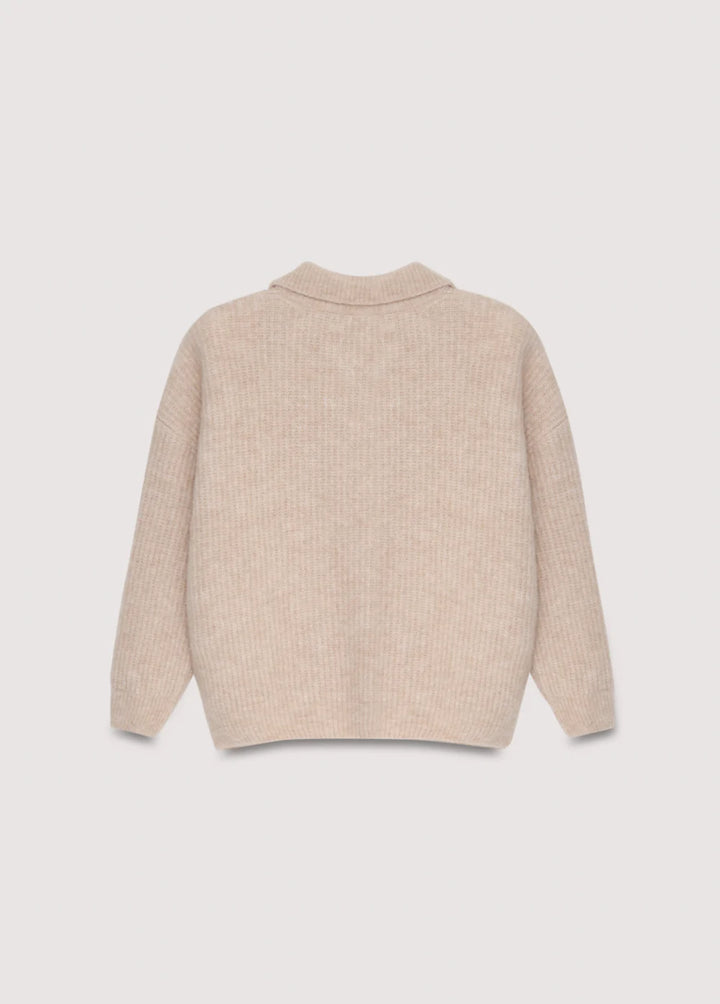 The New Society – Mimi Knit Polo in Moonlight