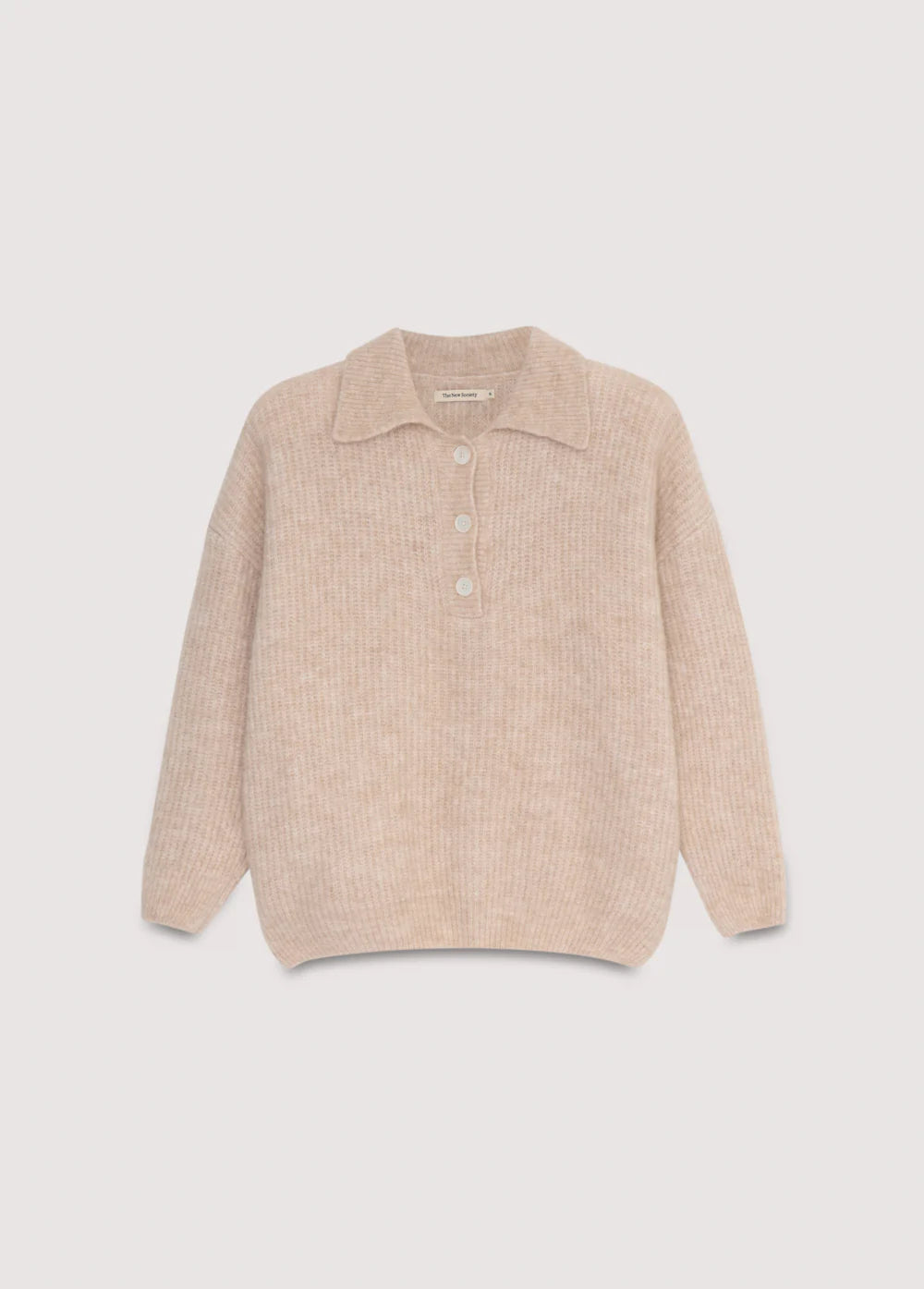 The New Society – Mimi Knit Polo in Moonlight