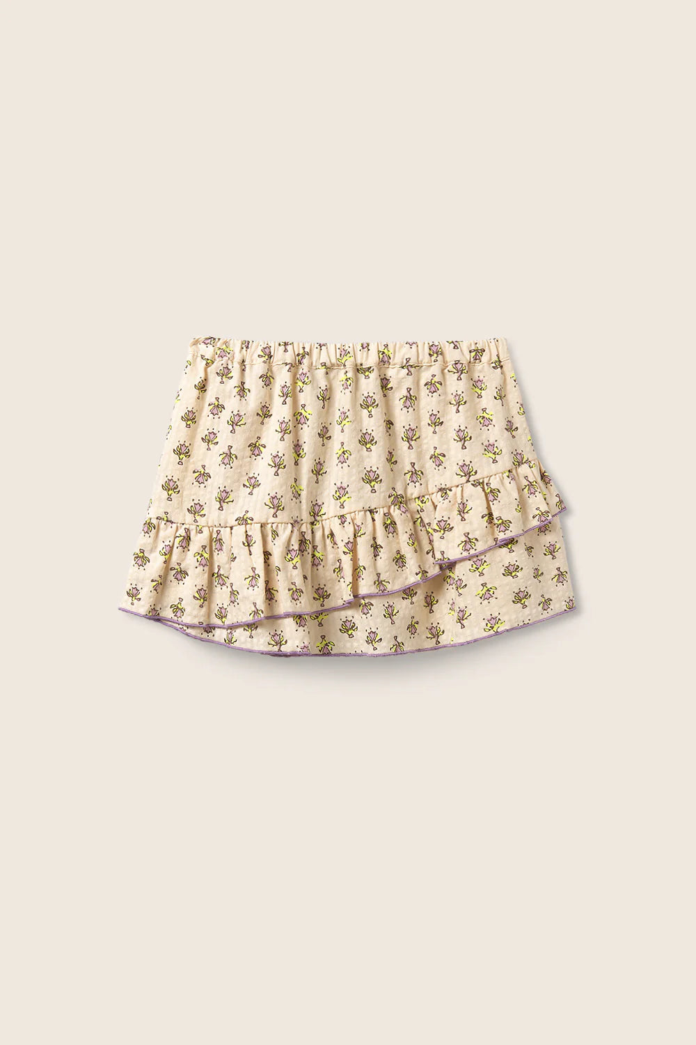 Cozmo- Molly Cotton Floral Skirt in Lavender