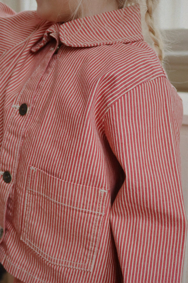 Konges Slojd - Luc Shirt Jacket in Milk Rouge Stripe