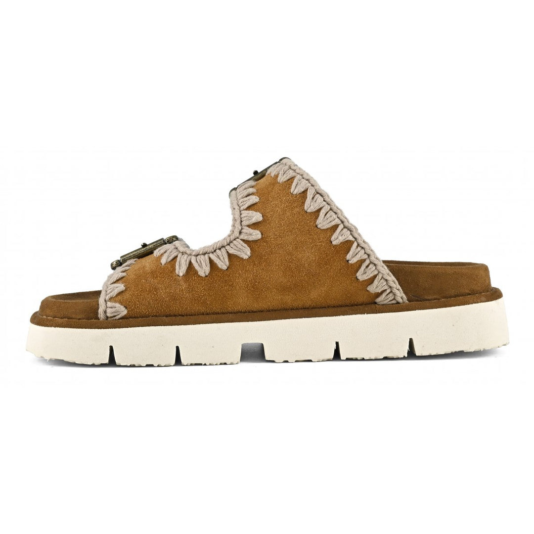 Mou - Bio Sandal Two Buckles in Cognac