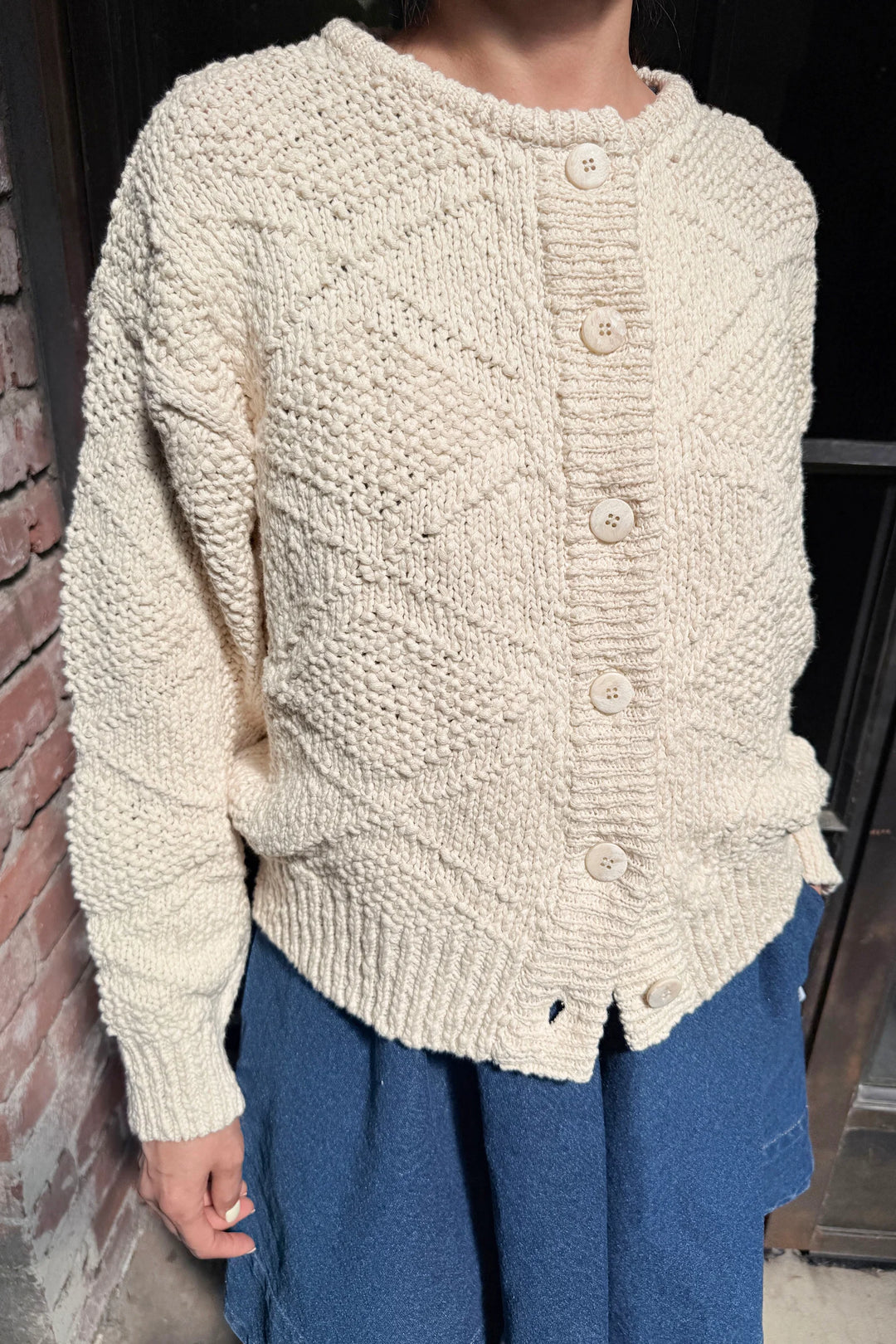 Le Bon Shoppe - Mason Cotton Cardigan in Naturel
