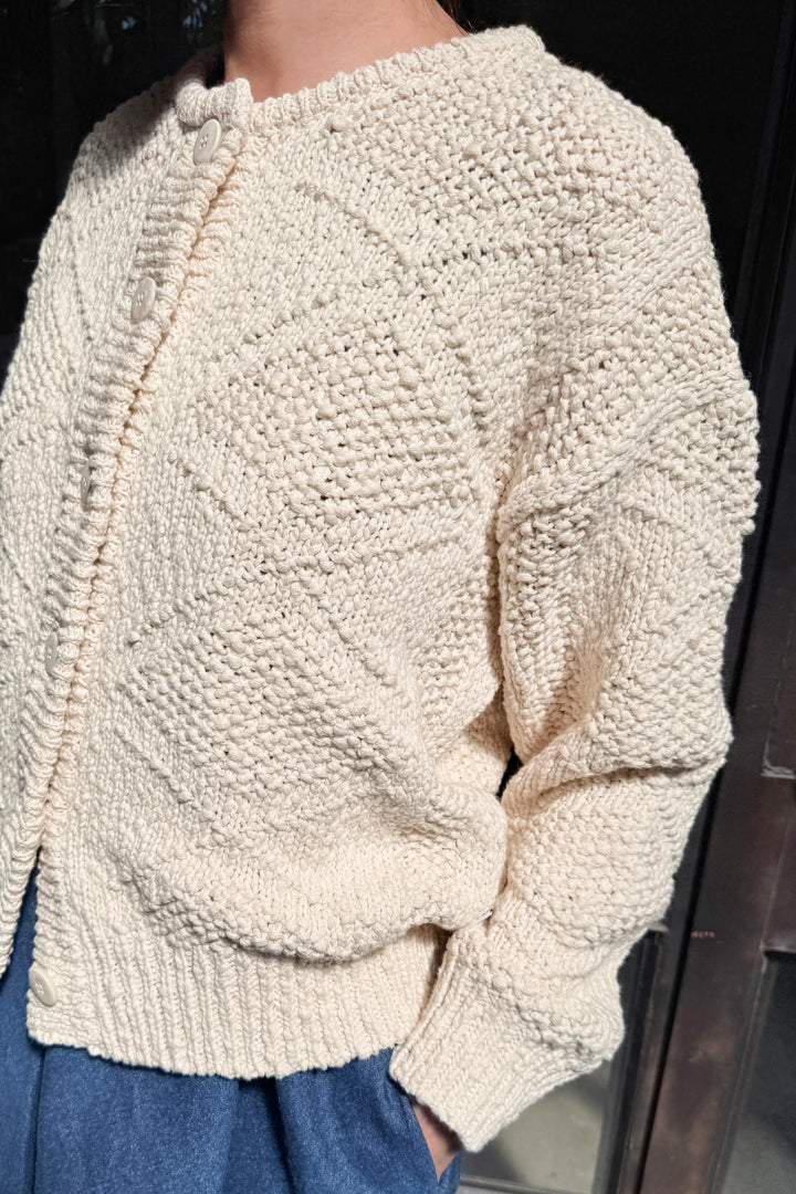 Le Bon Shoppe - Mason Cotton Cardigan in Naturel