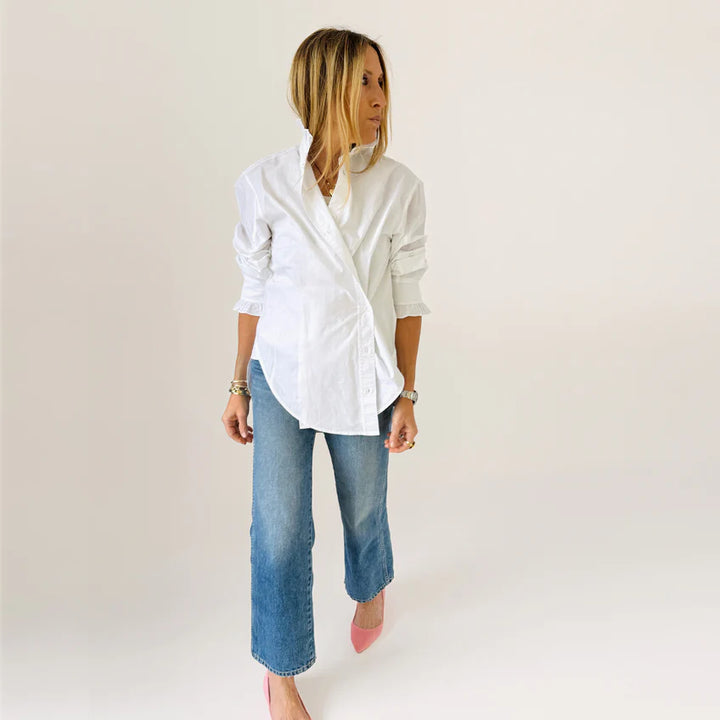 Kerri Rosenthal – Mia Ruffle Shirt in White