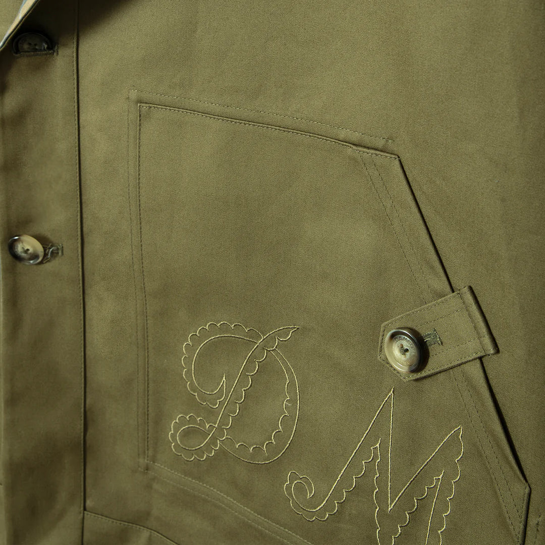 Damson Madder – Jerry Crop Trench Coat in Olive
