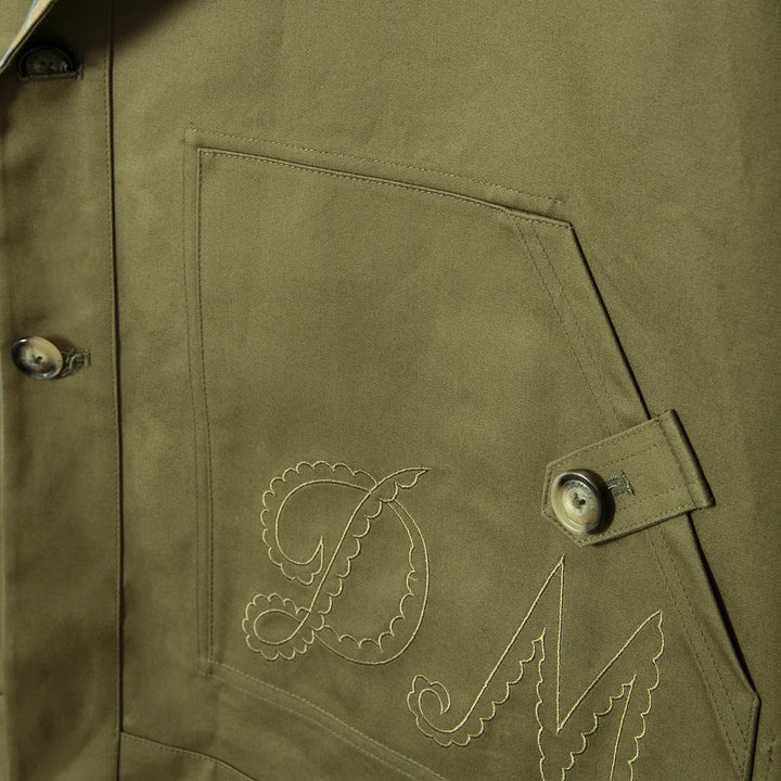 Damson Madder – Jerry Crop Trench Coat in Olive