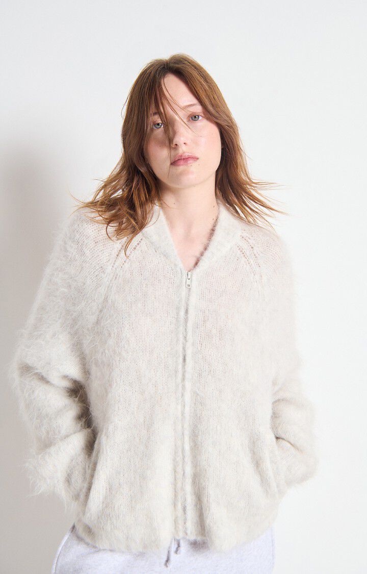 American Vintage – Zip-Up Cardigan Niby in Polar Melange